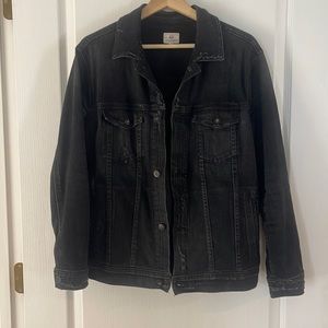 AG Jeans black distressed denim jacket